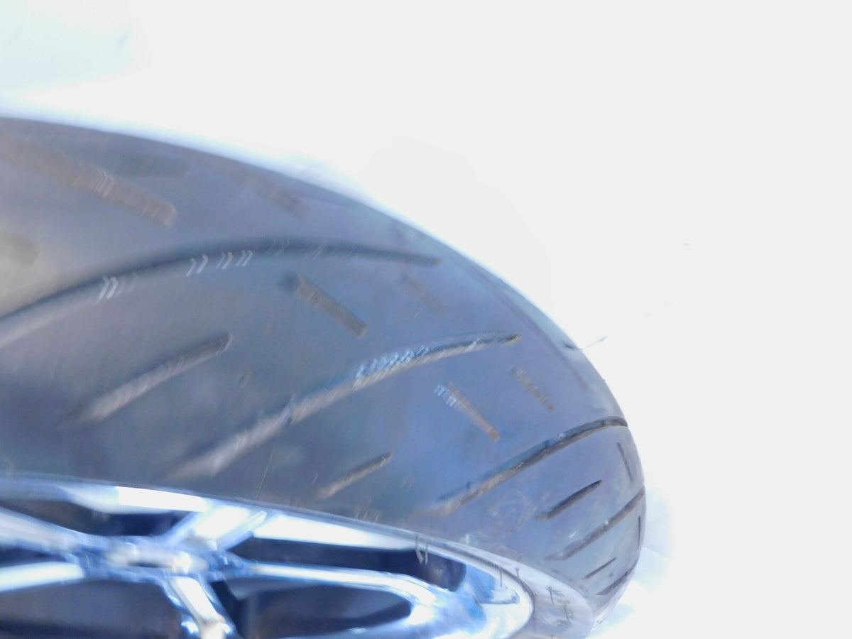 2001 Titan Phoenix ZRM ZSX Softail EVO Black Cast Front Wheel Rim & Tire Damaged - C3 Cycle