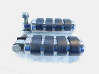 Pair Harley Touring Dyna Sportster & Softail Chrome & Rubber Footpeg Footrests - C3 Cycle