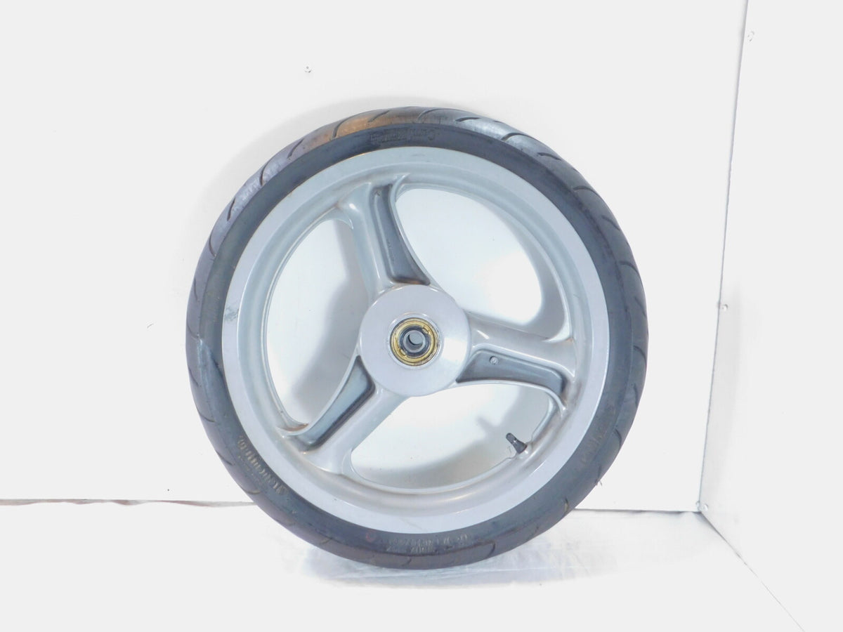 2002 MZ Skorpion Tour MZ660 660cc Cast Silver Front Wheel Rim 17"x3" -Bent