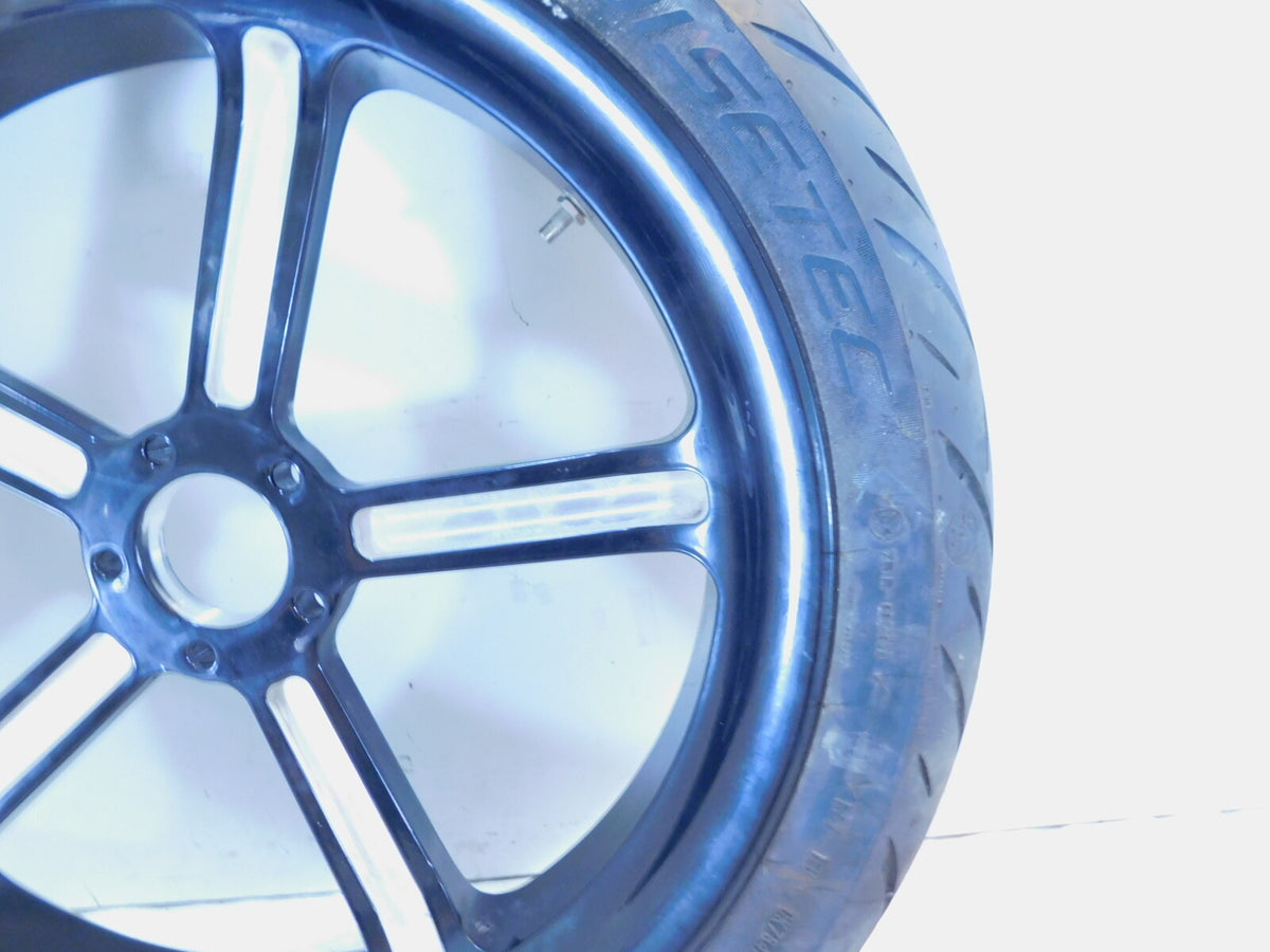 2001 Titan Phoenix ZRM ZSX Softail EVO Black Cast Front Wheel Rim & Tire Damaged - C3 Cycle