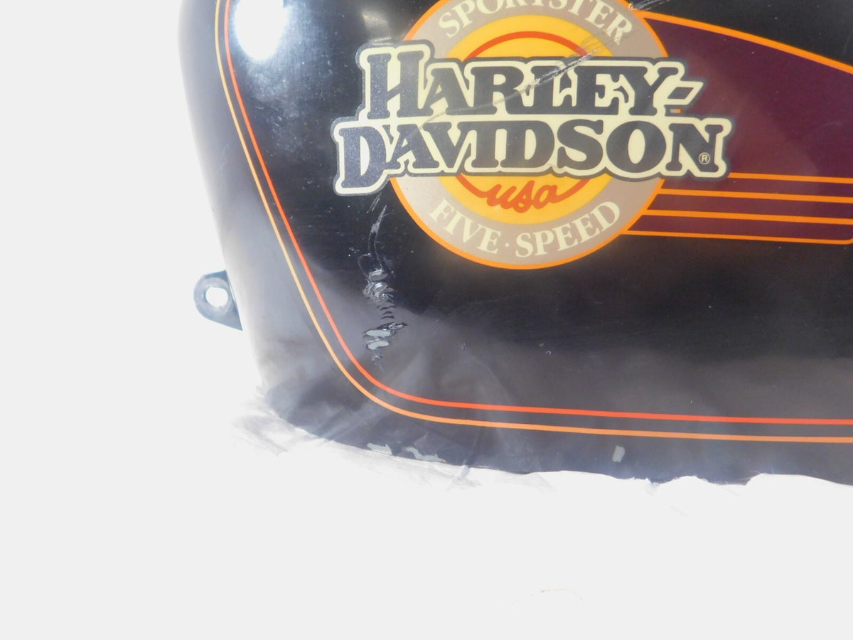 93-94 Harley Davidson Sportster 883 & 1200 Black Logo Fuel Gas Tank - Dented - C3 Cycle