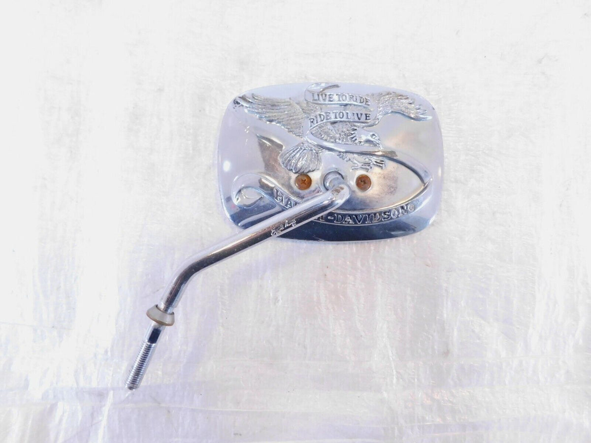 Harley Dyna Sportster Softail Ride To Live Front Left Chrome Rear View Mirror