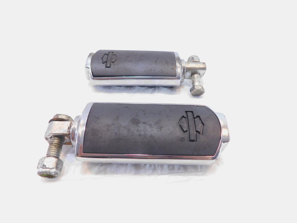 Harley Touring FXR Dyna Sportster & Softail Black & Chrome Footpegs Footrests - C3 Cycle