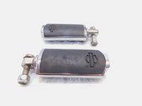 Harley Touring FXR Dyna Sportster & Softail Black & Chrome Footpegs Footrests - C3 Cycle
