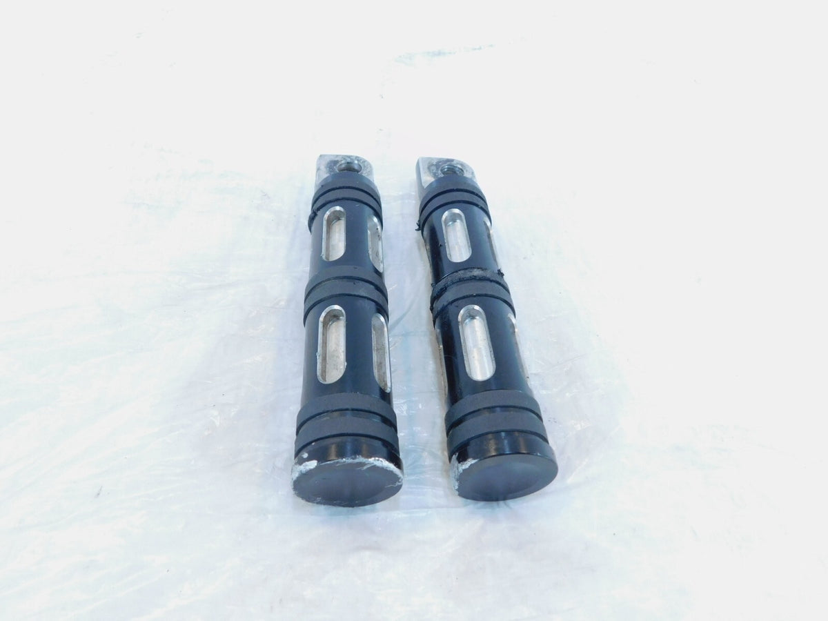 Harley Davidson FXR Dyna Sportster & Softail Black "Edge Cut" Footpegs Footrests - C3 Cycle