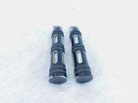 Harley Davidson FXR Dyna Sportster & Softail Black "Edge Cut" Footpegs Footrests - C3 Cycle