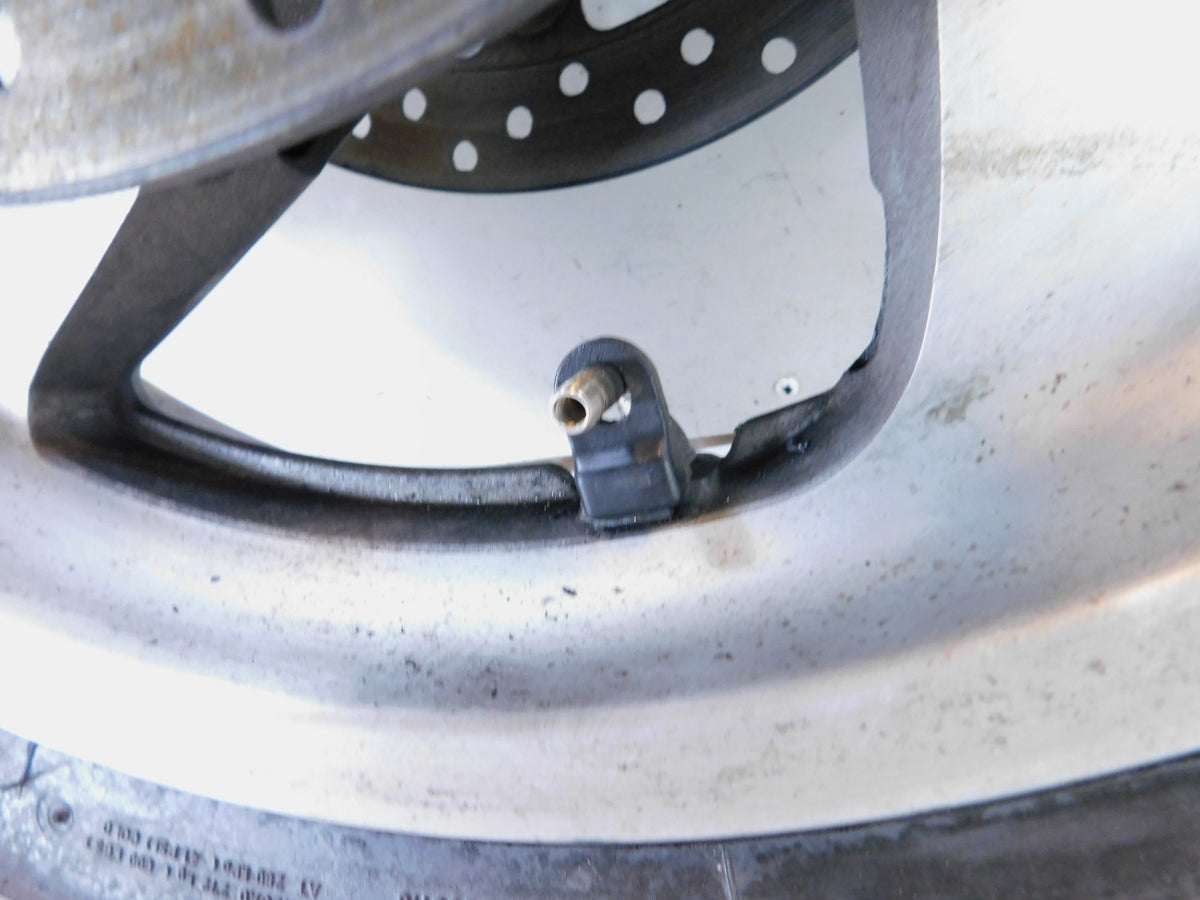 Honda GL1800 Goldwing 1800 Silver Cast 5 Front Wheel Rotors Rim & Tire - Crack - C3 Cycle