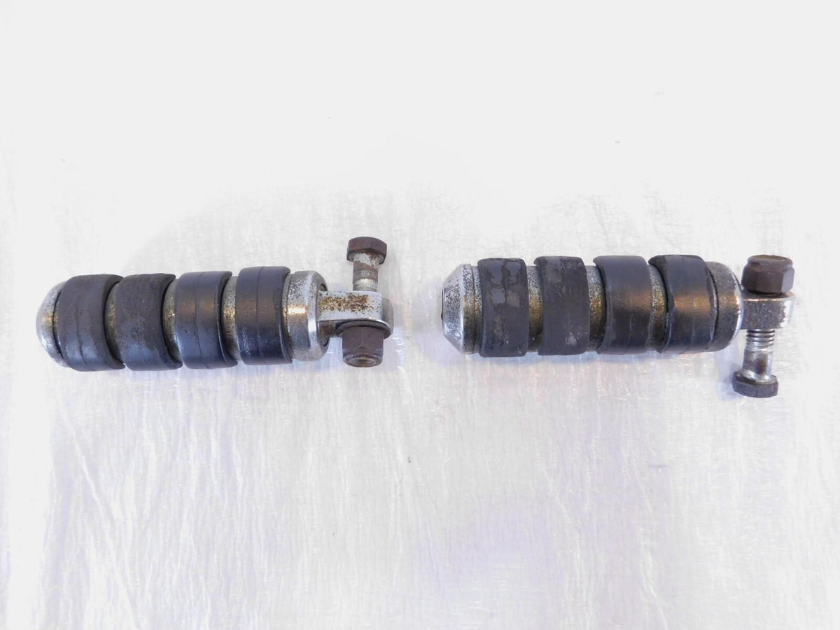 Harley Touring FXR Dyna Sportster Softail ISO Chrome & Rubber Footpegs Footrests - C3 Cycle