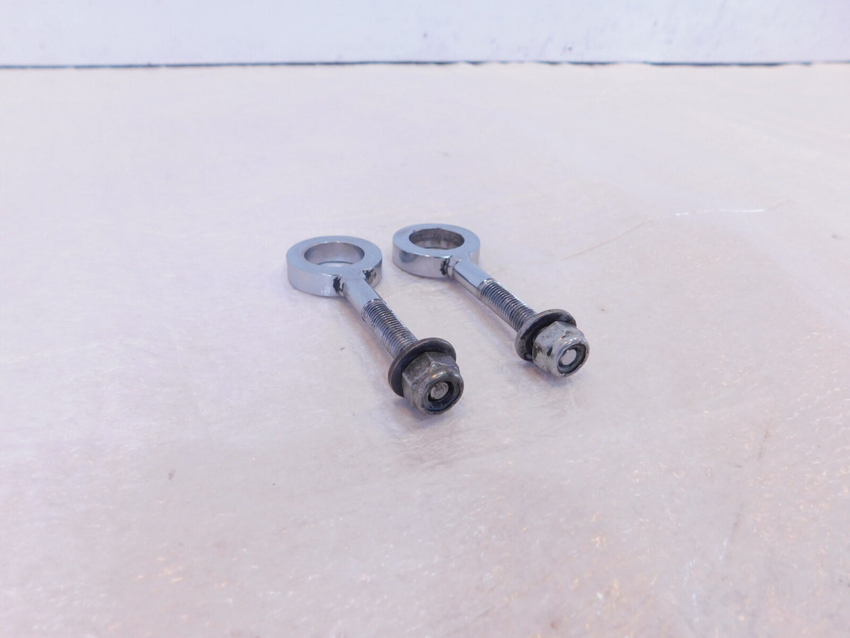 Indian Gilroy Scout Chief & Spirit Chrome Rear Wheel Axle Adjuster Bolts w/ Nuts - C3 Cycle