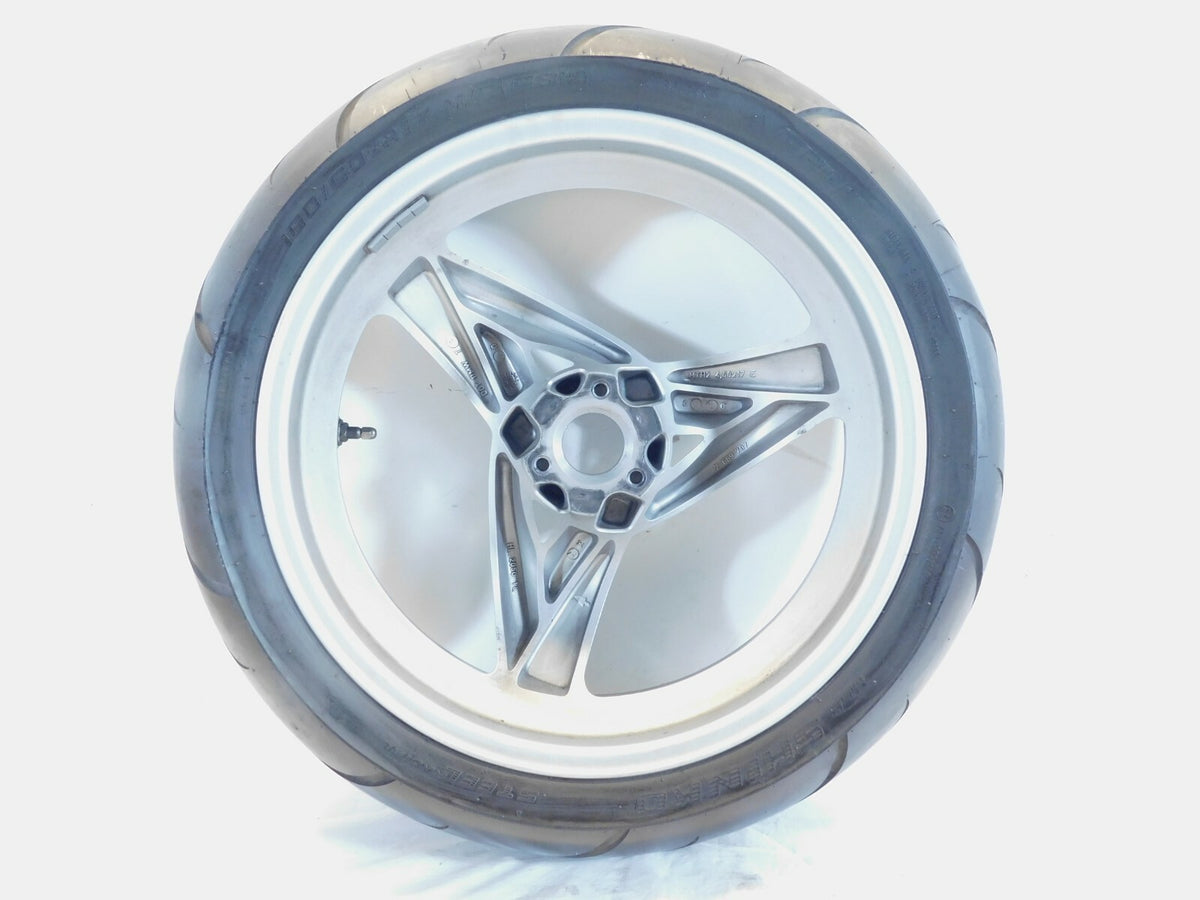 2001 2002 2003 2004 2005 BMW F650CS Silver Rear Wheel Rim & Tire - 36317681009 - C3 Cycle