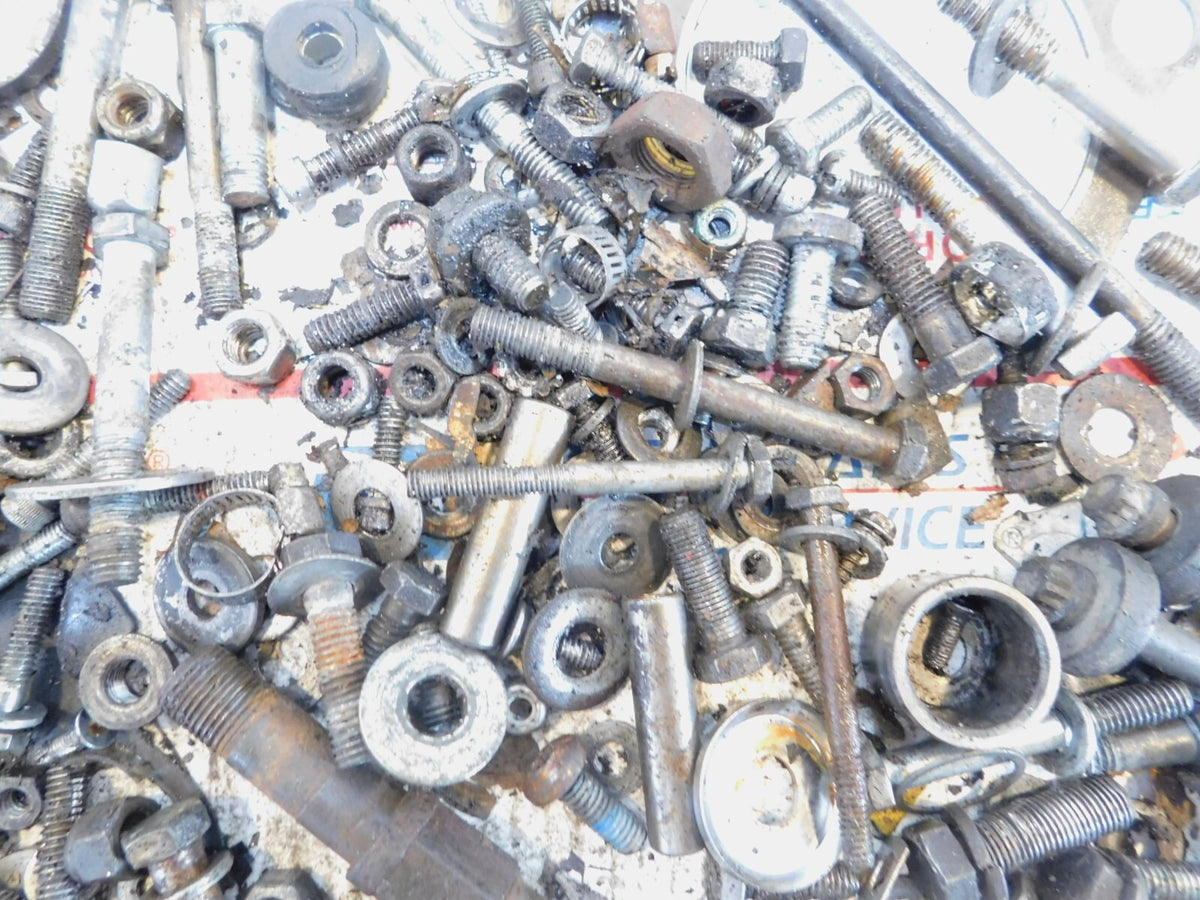1985 85 Harley Davidson FX FXWG Wide Glide Nuts Bolt & Brackets Parts Box Lot - C3 Cycle