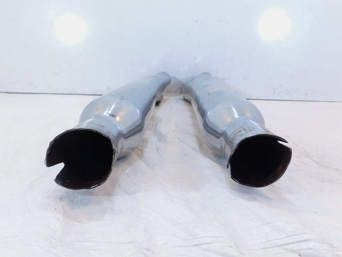 Harley Road King Electra Glide Chrome Left & Right Exhaust Pipe Mufflers - Dents - C3 Cycle