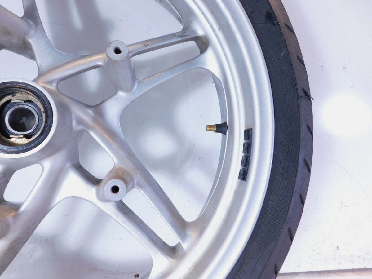 2000-2006 BMW R1150R R1150RS R1150RT Silver Front Wheel Rim & Tire 3.5x17"  Bent - C3 Cycle