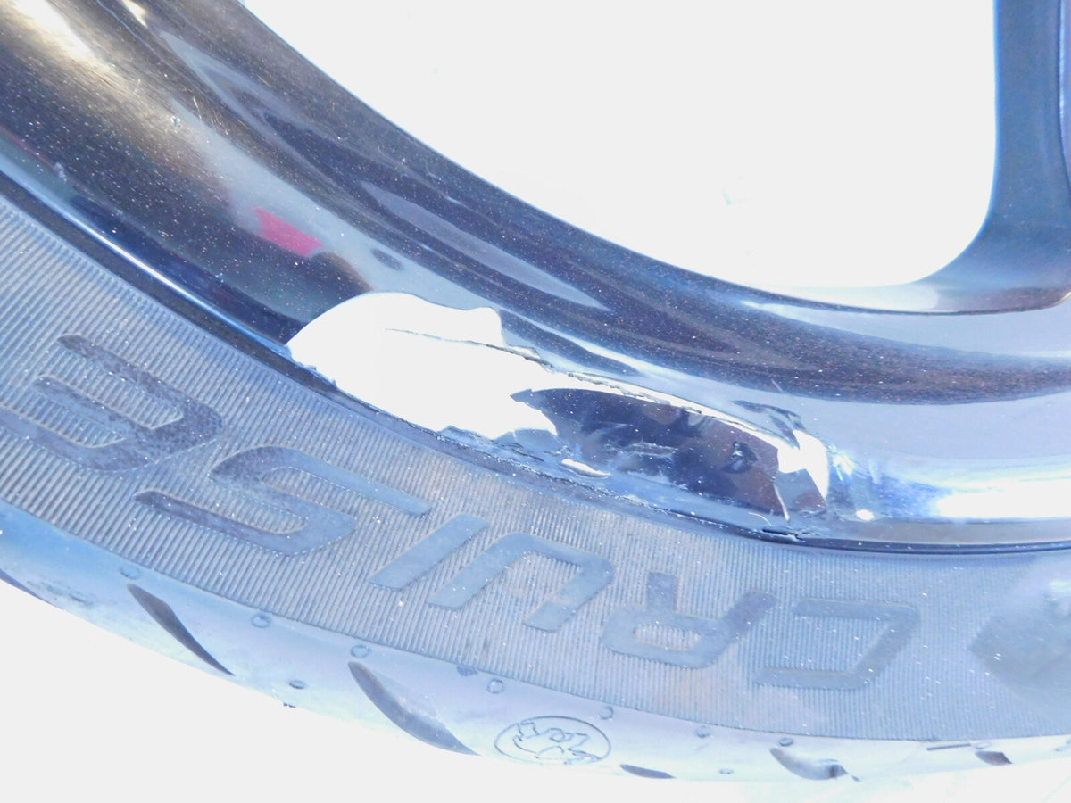 2001 Titan Phoenix ZRM ZSX Softail EVO Black Cast Front Wheel Rim & Tire Damaged - C3 Cycle