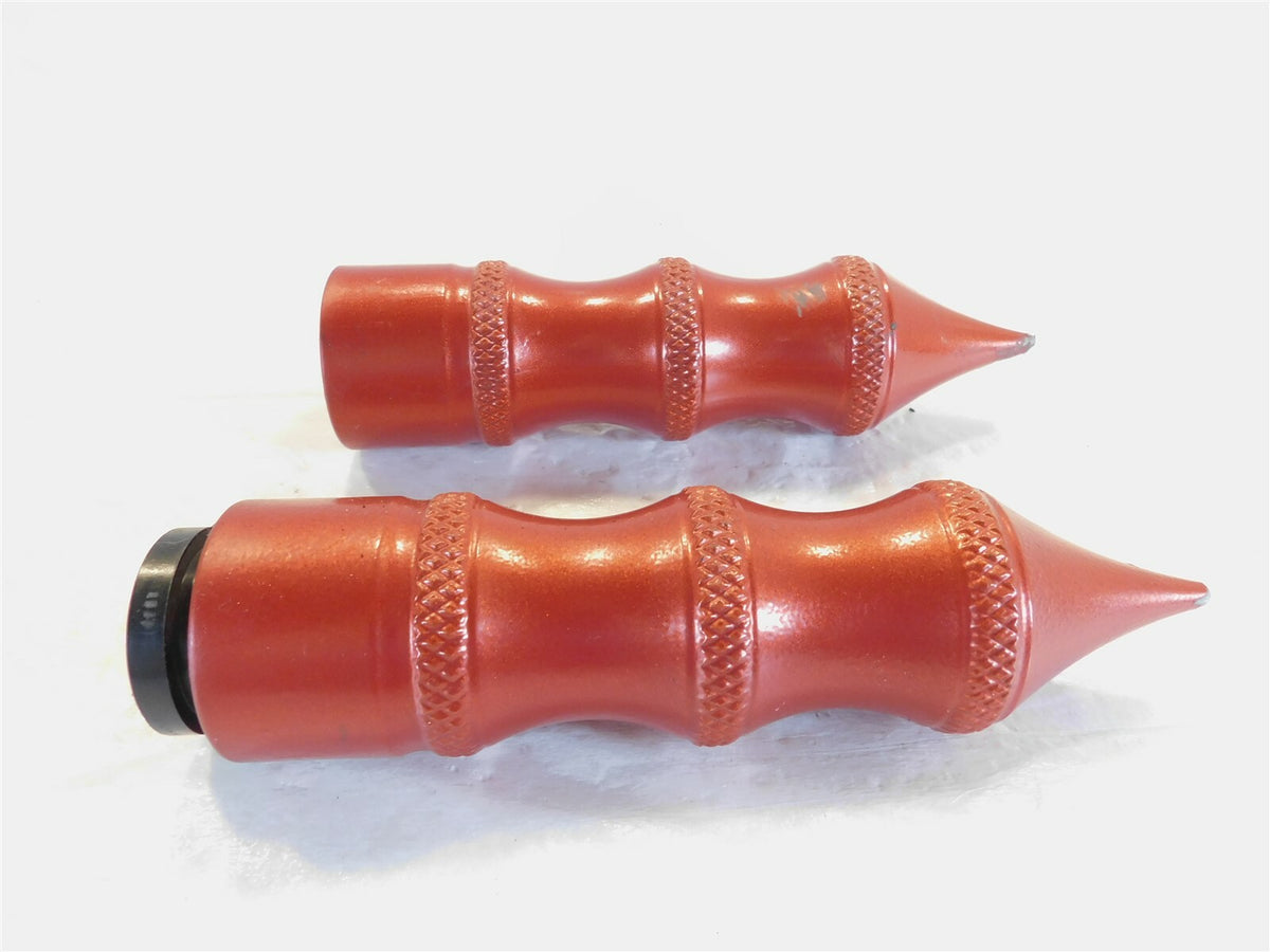 06 Vulcan 900 Classic Red Left & Right Handlebar Handle Bar Throttle Grip Tubes - C3 Cycle