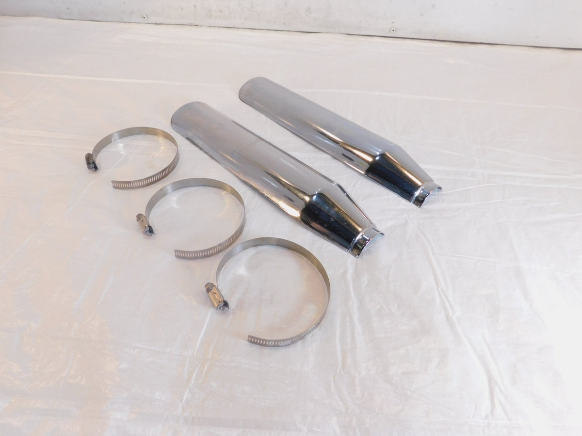 Harley Davidson Sportster 883 & 1200 Super Low Chrome Muffler Heat Shield Covers - C3 Cycle