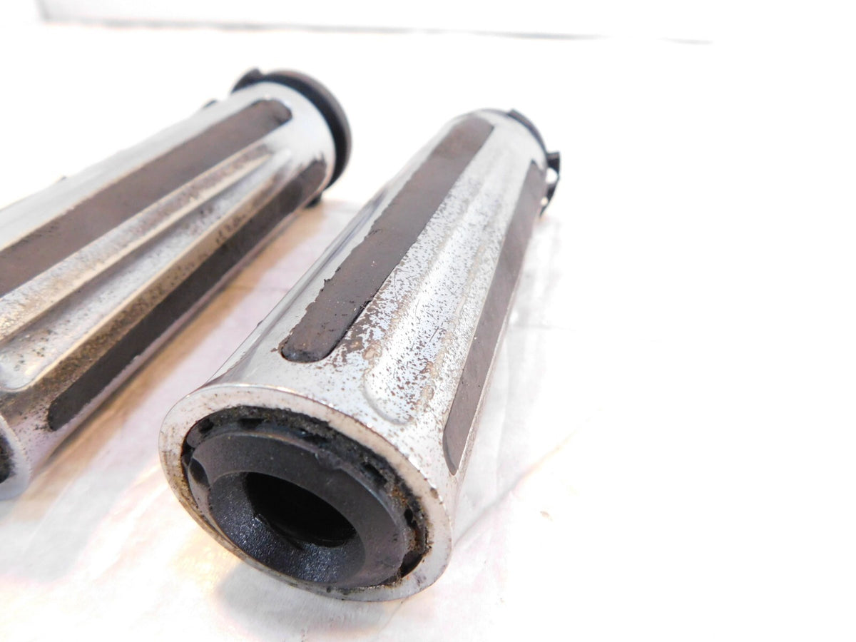 Harley Davidson Dyna Sportster Softail Chrome Left & Right Handlebar Hand Grips - C3 Cycle