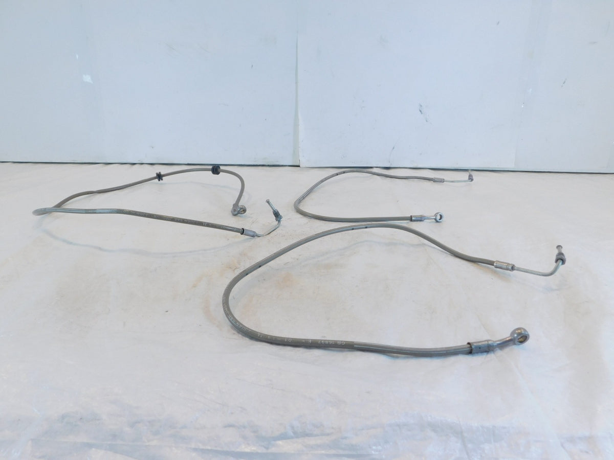 2019-2022 Can-Am Ryker 600 900 Rally ABS Silver Front Brake Hose Pipe Lines Lot - C3 Cycle