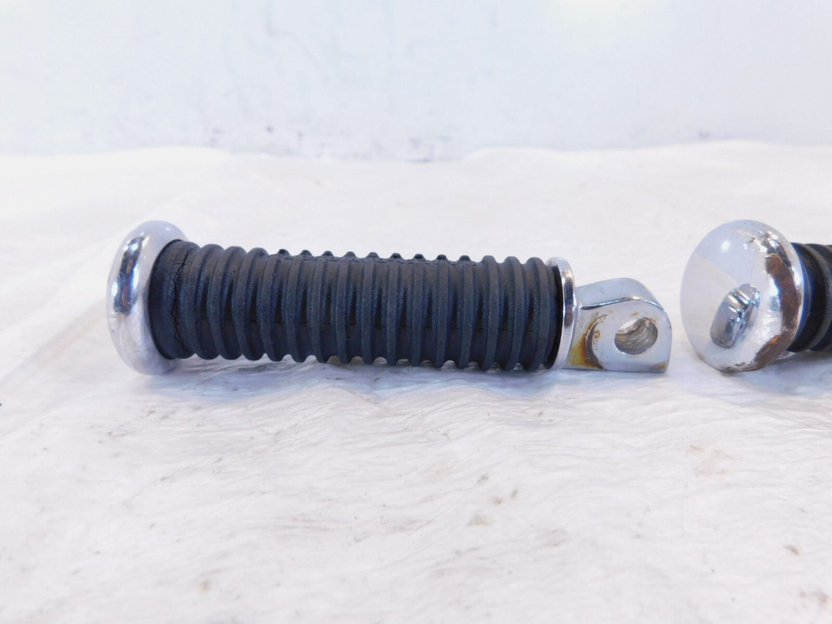Harley Davidson FXR Dyna Sportster & Softail Black Rubber Footpegs Footrests - C3 Cycle