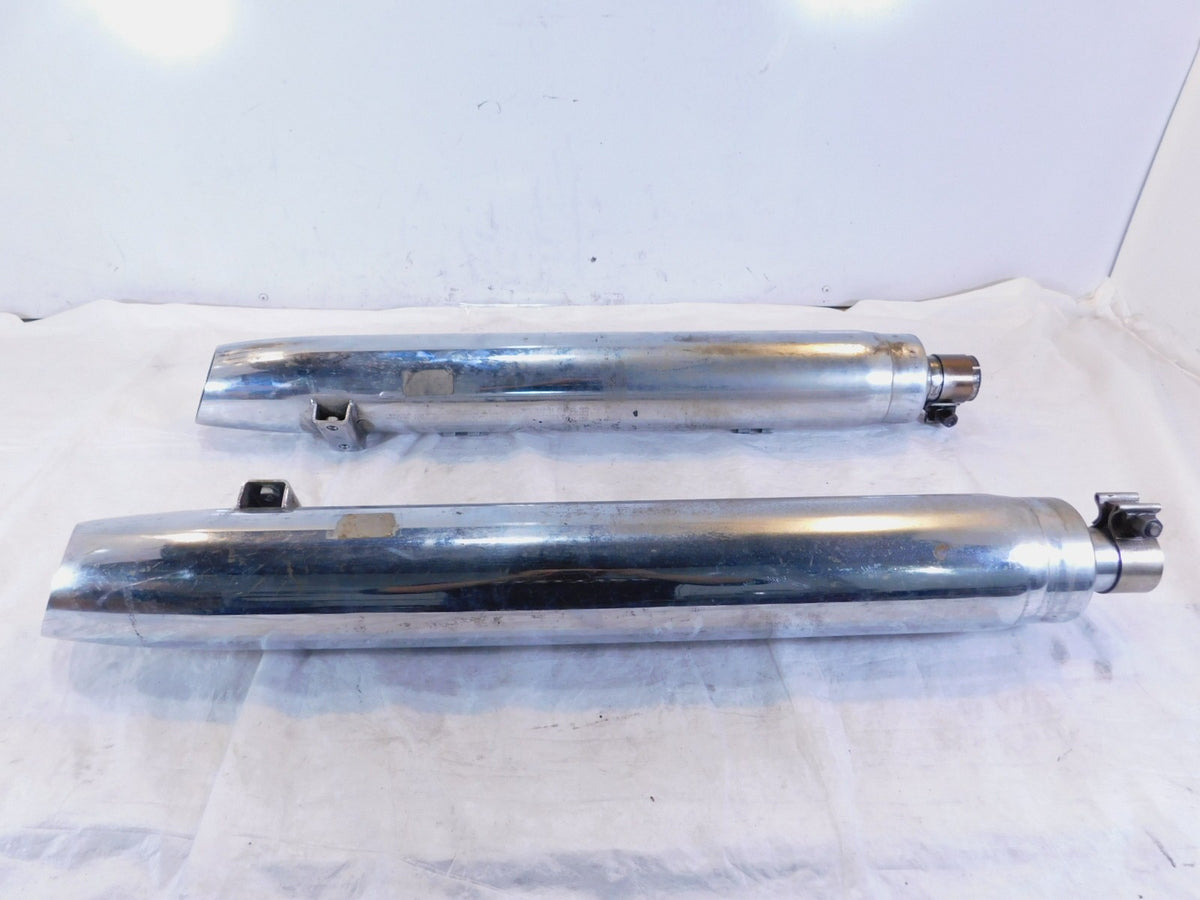 Indian Chief Chieftain Roadmaster Springfield Chrome Left/Right Exhaust Mufflers - C3 Cycle