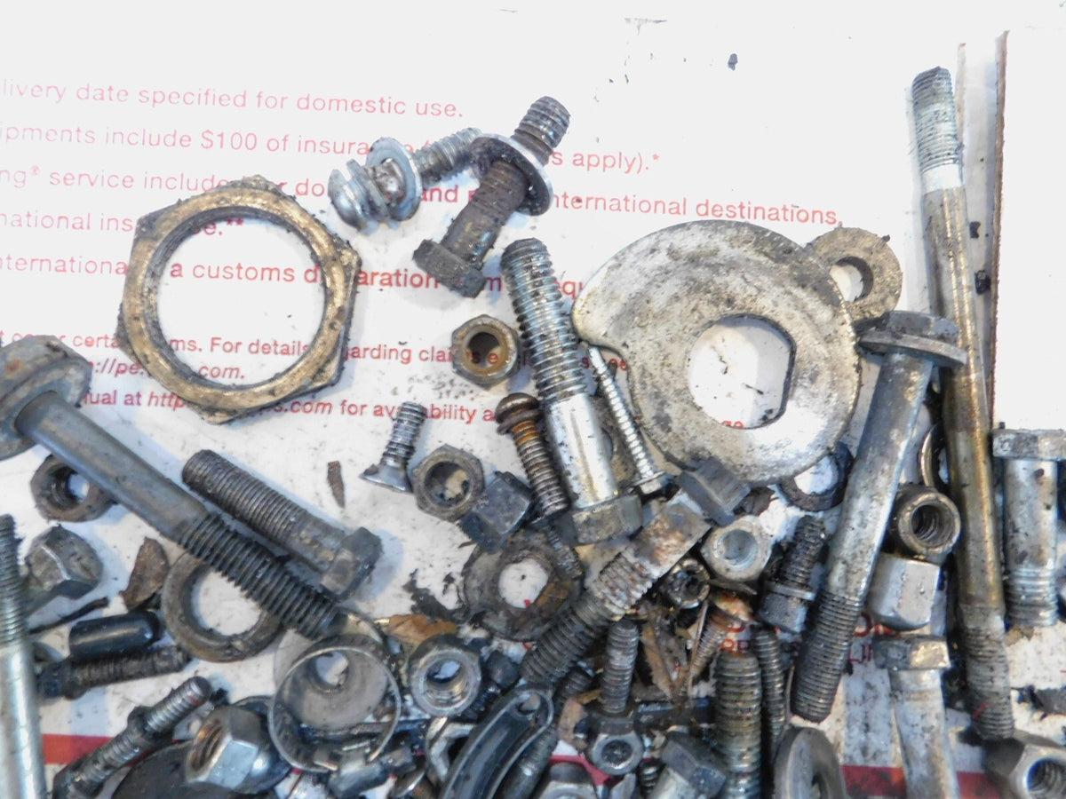 1985 85 Harley Davidson FX FXWG Wide Glide Nuts Bolt & Brackets Parts Box Lot - C3 Cycle