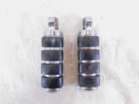 Pair Harley Touring Dyna Sportster & Softail Chrome & Rubber Footpeg Footrests - C3 Cycle