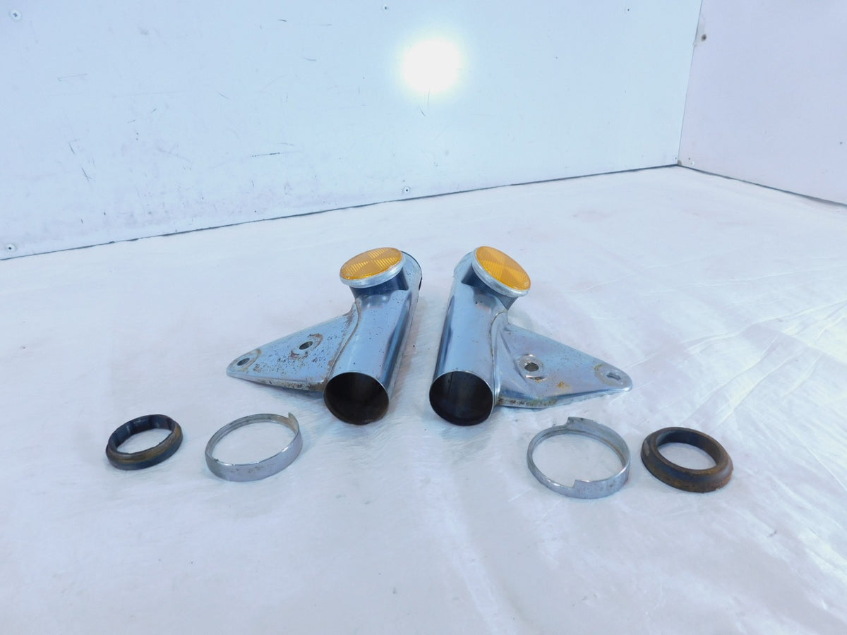 1973 73 Honda CB450K CB450K6 450 Silver Front Upper Left/Right Fork Leg Covers - C3 Cycle