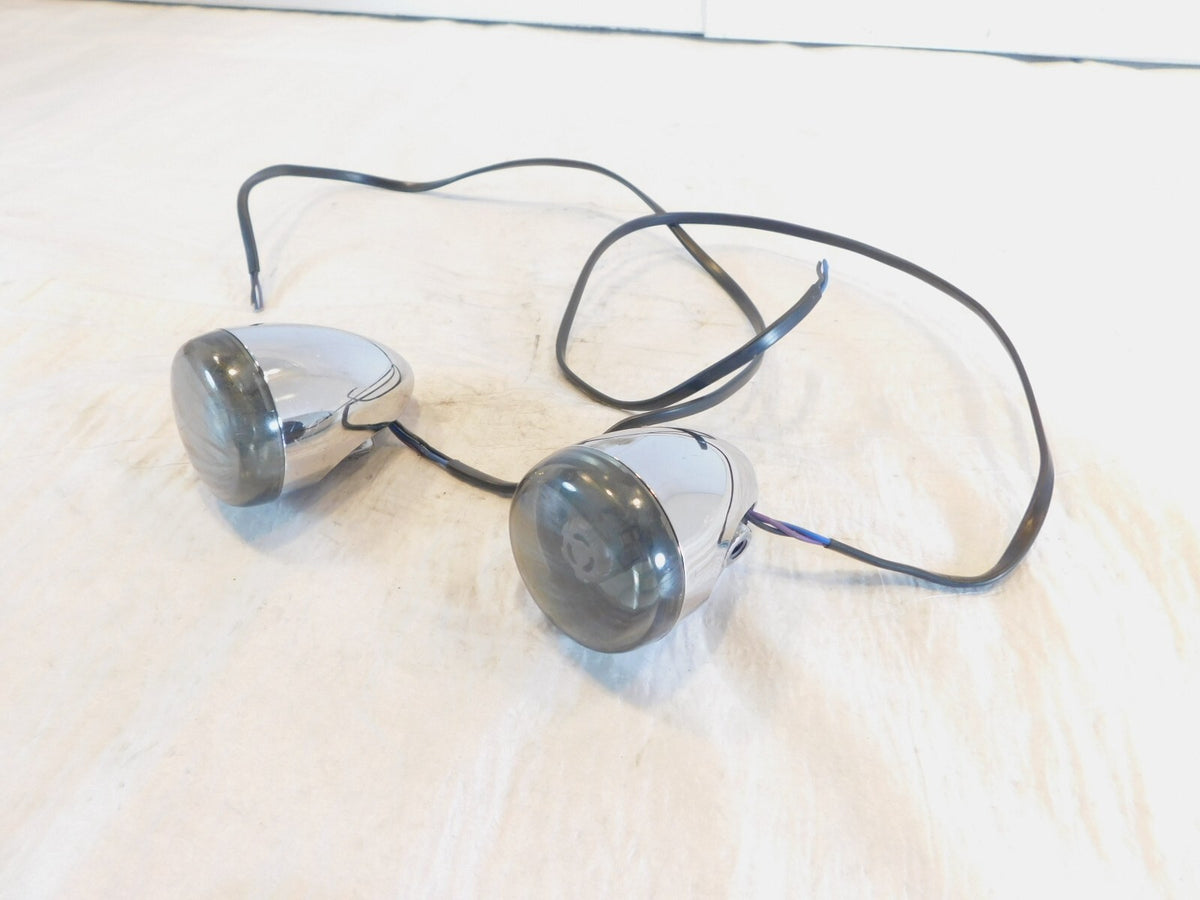 Harley Davidson Sportster Softail Dyna V-Rod Chrome Front Turn Signal Indicators - C3 Cycle