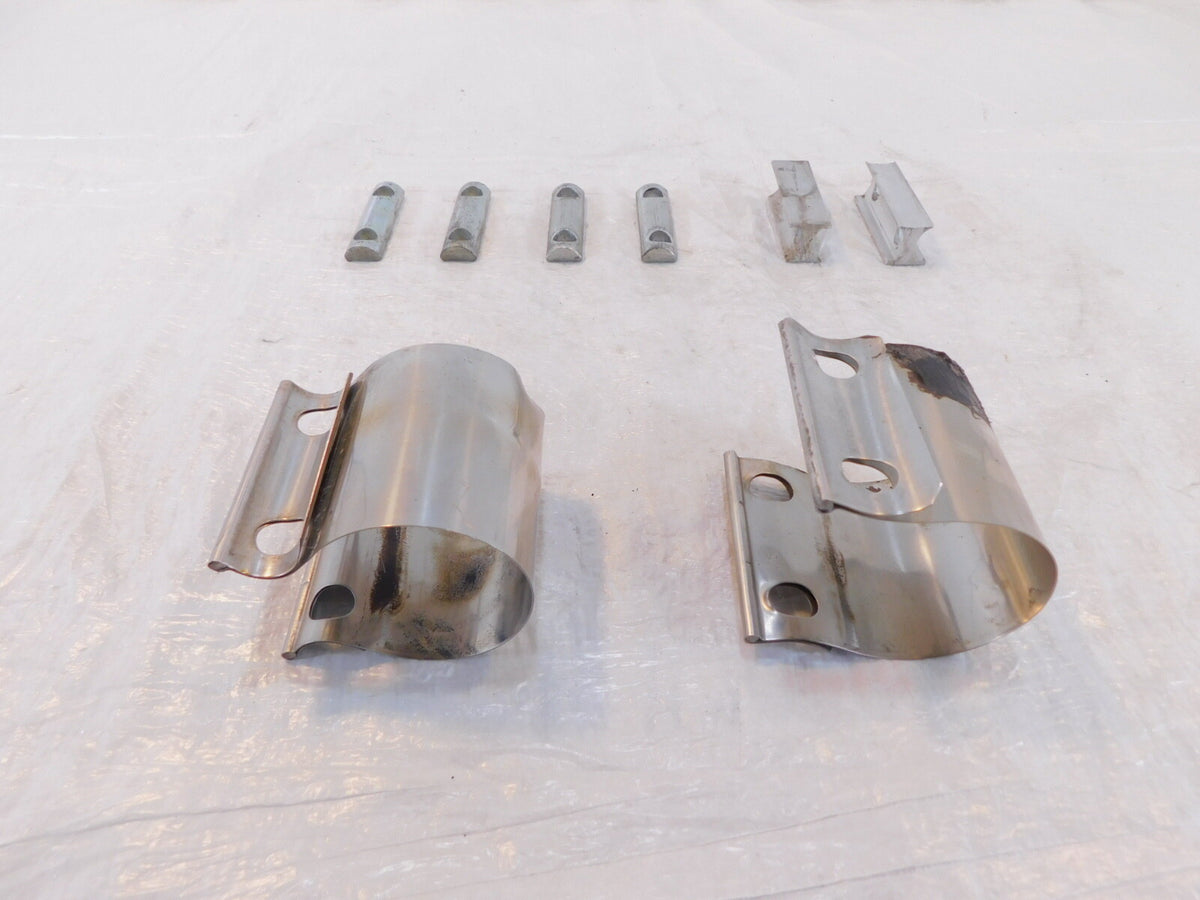2012 BMW F800R F800 R Silver Rear Cooling Exhaust System Manifold Holder Clamps - C3 Cycle