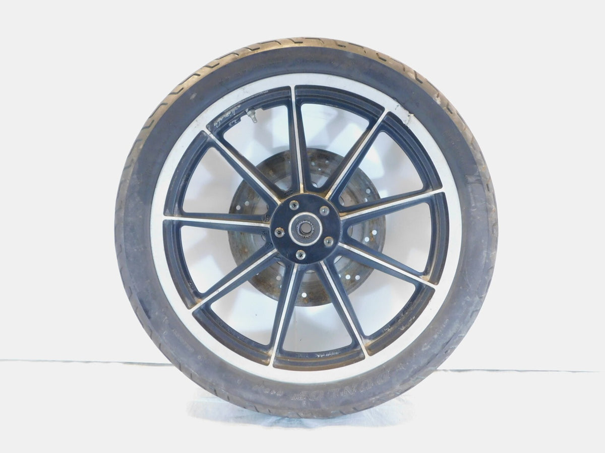 96-99 Harley Sportster 883 & 1200 Silver Dual Disc Front Wheel Rim & Rotors BENT