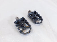 Harley Touring FXR Dyna Sportster & Softail Single Black Metal Footpeg Footrests - C3 Cycle