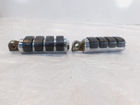 Pair Harley Touring Dyna Sportster & Softail Chrome & Rubber Footpeg Footrests - C3 Cycle