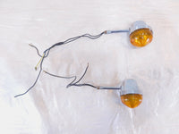 1977 77 Honda CB550 CB550K 550 Chrome Rear Turn Signal Indicator Flasher Lights - C3 Cycle