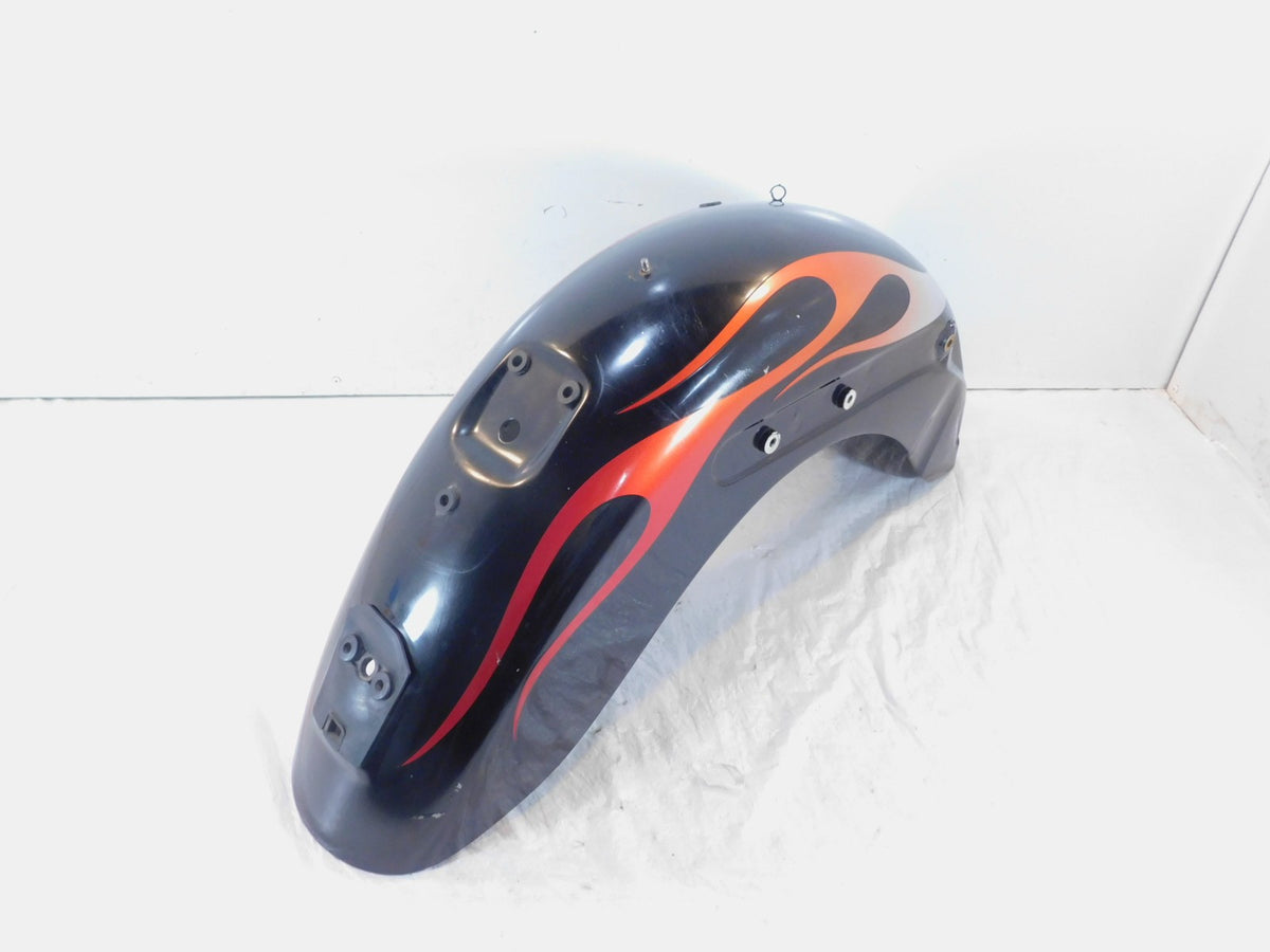 2005 05 Honda VT1100C2 Shadow Sabre 1100 Black Flames Rear Wheel Cover Fender - C3 Cycle