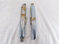 2009 Harley Davidson Dyna FXDB Street Bob Pair Chrome Exhaust Pipe Mufflers - C3 Cycle