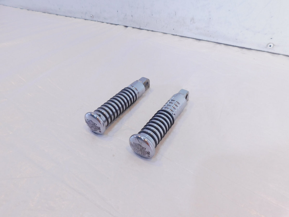 Harley Touring FXR Dyna Sportster Softail ISO Chrome & Rubber Footpegs Footrests - C3 Cycle