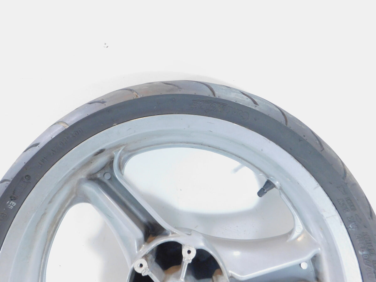 2002 MZ Skorpion Tour MZ660 660cc Cast Silver Front Wheel Rim 17"x3" -Bent
