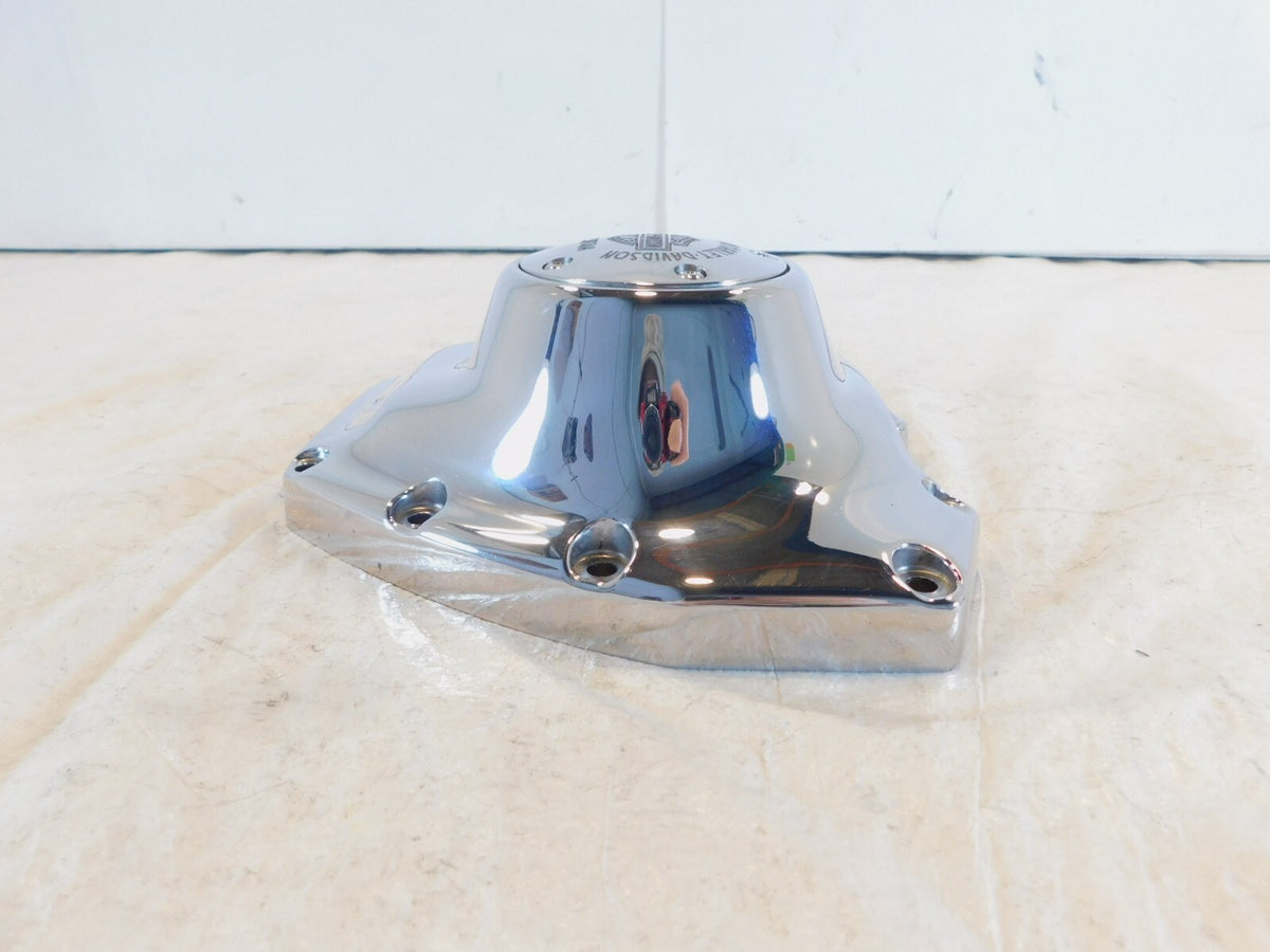 Harley Twin Cam Touring Softail Dyna Chrome Logo Right Engine Cam Gear Cover - C3 Cycle