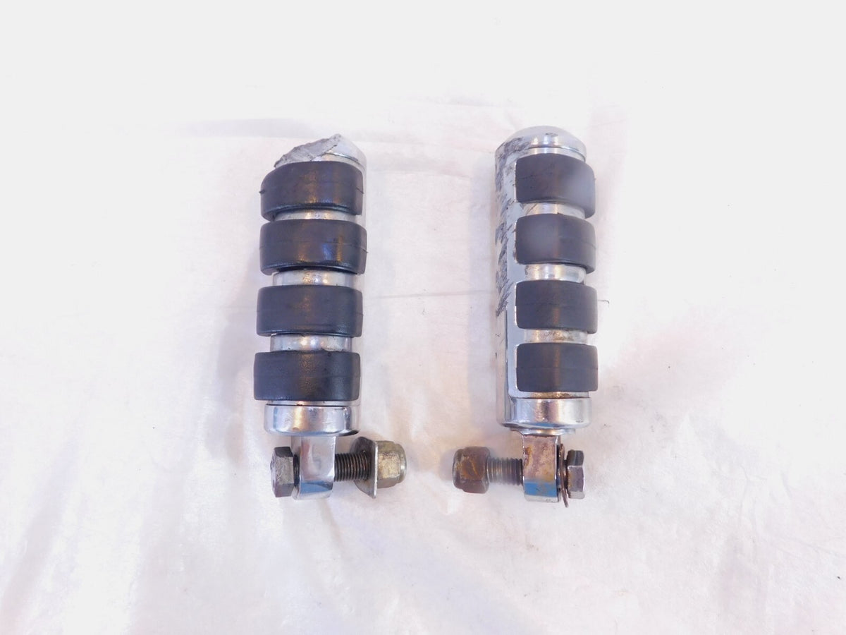 Harley Touring Dyna Sportster & Softail ISO Chrome & Rubber Footpeg Footrests - C3 Cycle