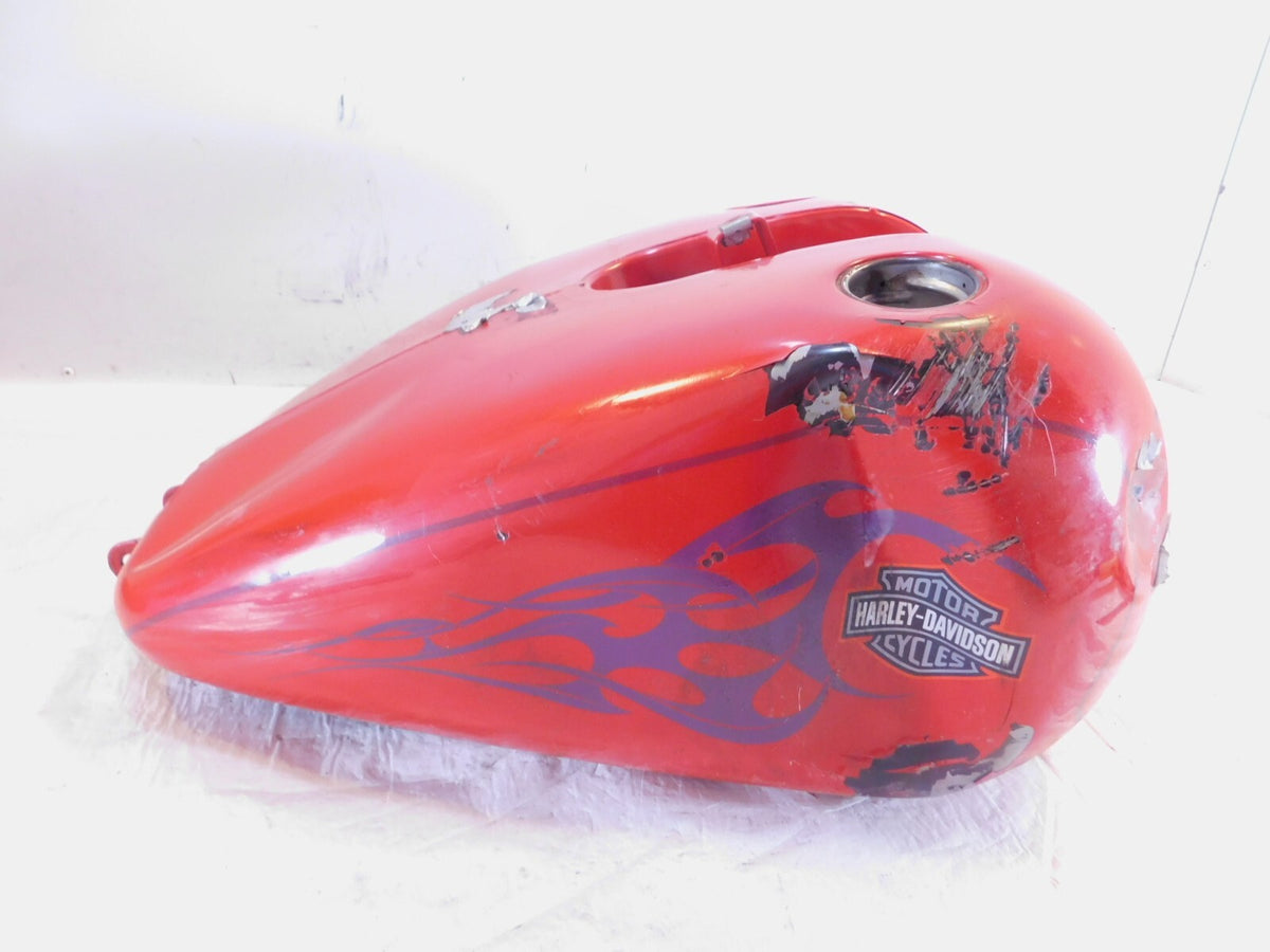 2002 Harley Davidson Dyna FXDWG Wide Glide Red Fuel Gas Petrol Tank - Dented - C3 Cycle