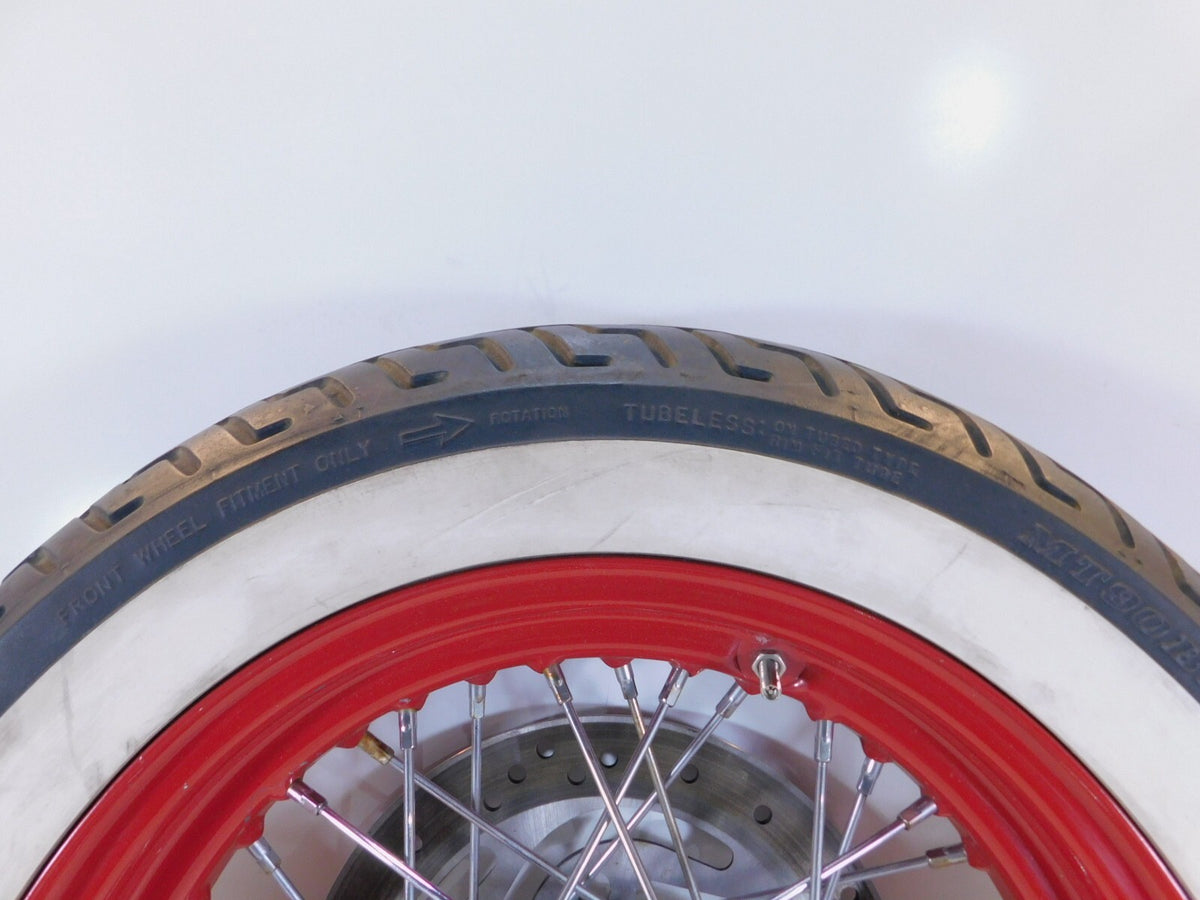 Harley Davidson Softail Heritage Classic Deluxe Spoked Front Wheel Red Rim Tire - C3 Cycle