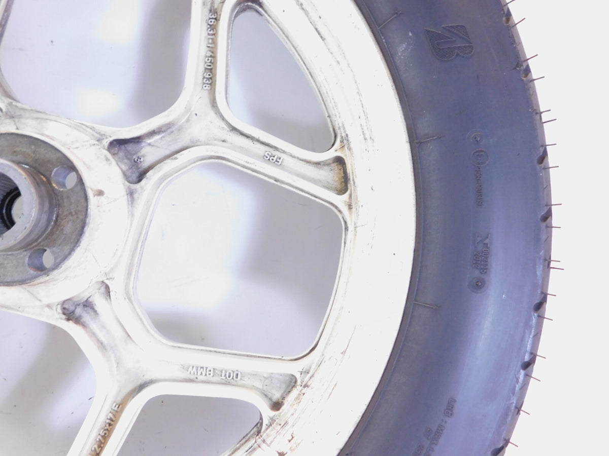 BMW K75 K75S K75RT K75T & K100 K100LT K100RS Silver Cast Rear Wheel Rim 2.75x17" - C3 Cycle