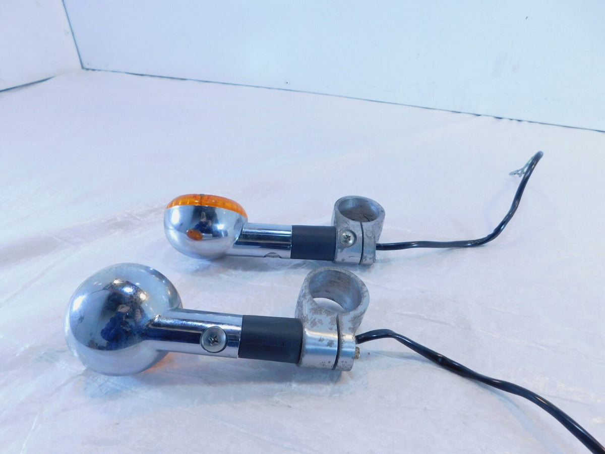 1986-2003 Suzuki Savage 650 LS650 Front Indicator Turn Signal Lights & Mounts - C3 Cycle