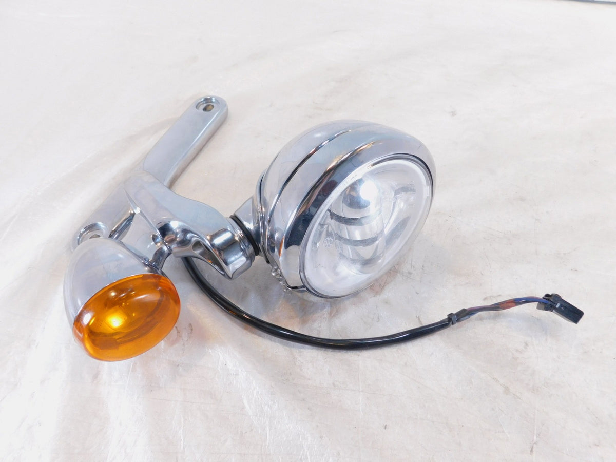Harley FLHX Street Glide Right Chrome Auxiliary Spot Lamp w/ Turn Signal Housing - C3 Cycle