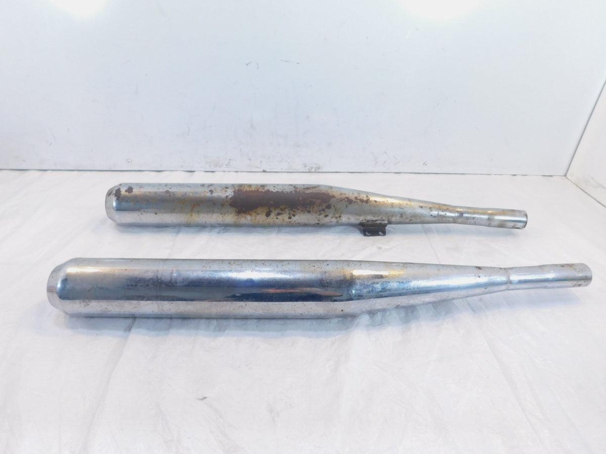 Pair BMW Airhead R50/5 R60/5 R75/5 Chrome Left/Right Exhaust System Mufflers - C3 Cycle