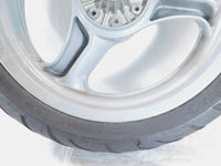 2002 MZ Skorpion Tour MZ660 660cc Cast Silver Rear Wheel Rim 17"x4" -Bent - C3 Cycle