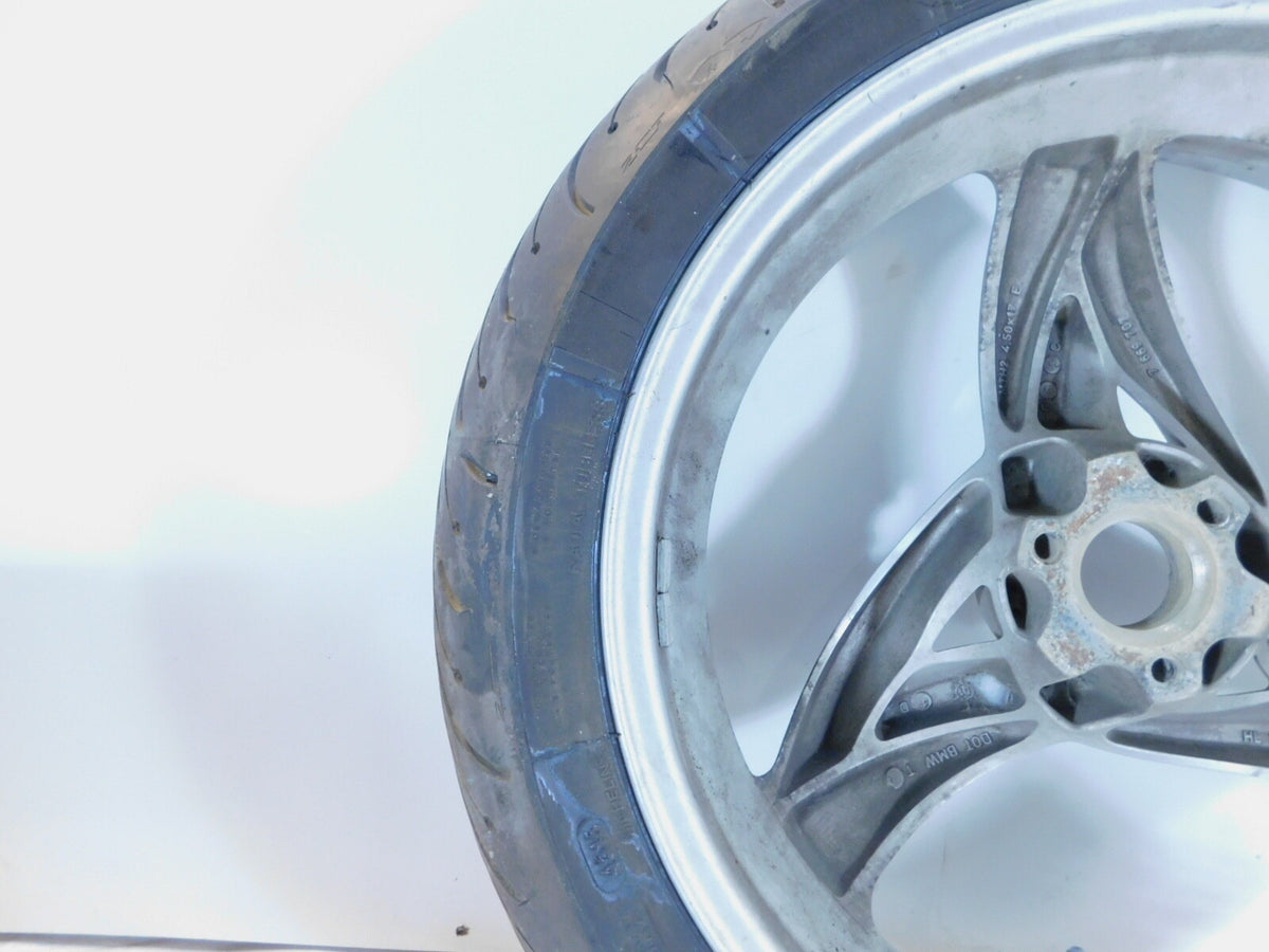 2001-2005 BMW Scarver F650 CS F650CS Silver Rear Wheel Rim & Tire - 36317681009 - C3 Cycle