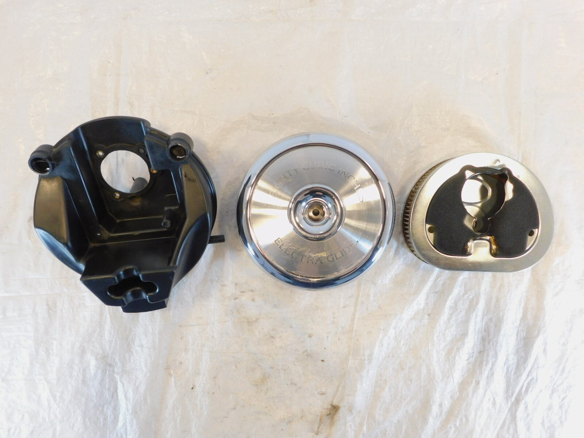 Harley Davidson Electra Glide Softail Air Cleaner Filter Backplate & Cover - C3 Cycle