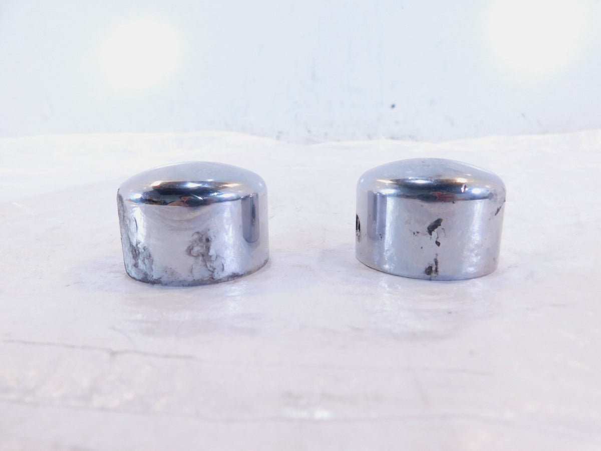 2 Harley Electra Glide V-Rod Softail Dyna Sportster Chrome Front Axle Nut Covers - C3 Cycle