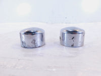 2 Harley Electra Glide V-Rod Softail Dyna Sportster Chrome Front Axle Nut Covers - C3 Cycle